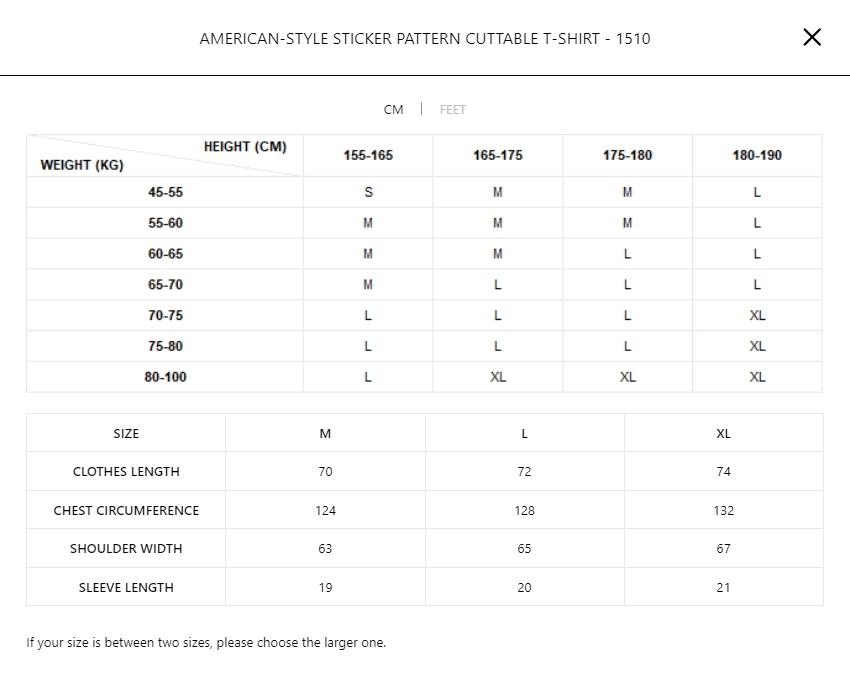 Thesupermade  American-style Sticker Pattern Cuttable T-shirt