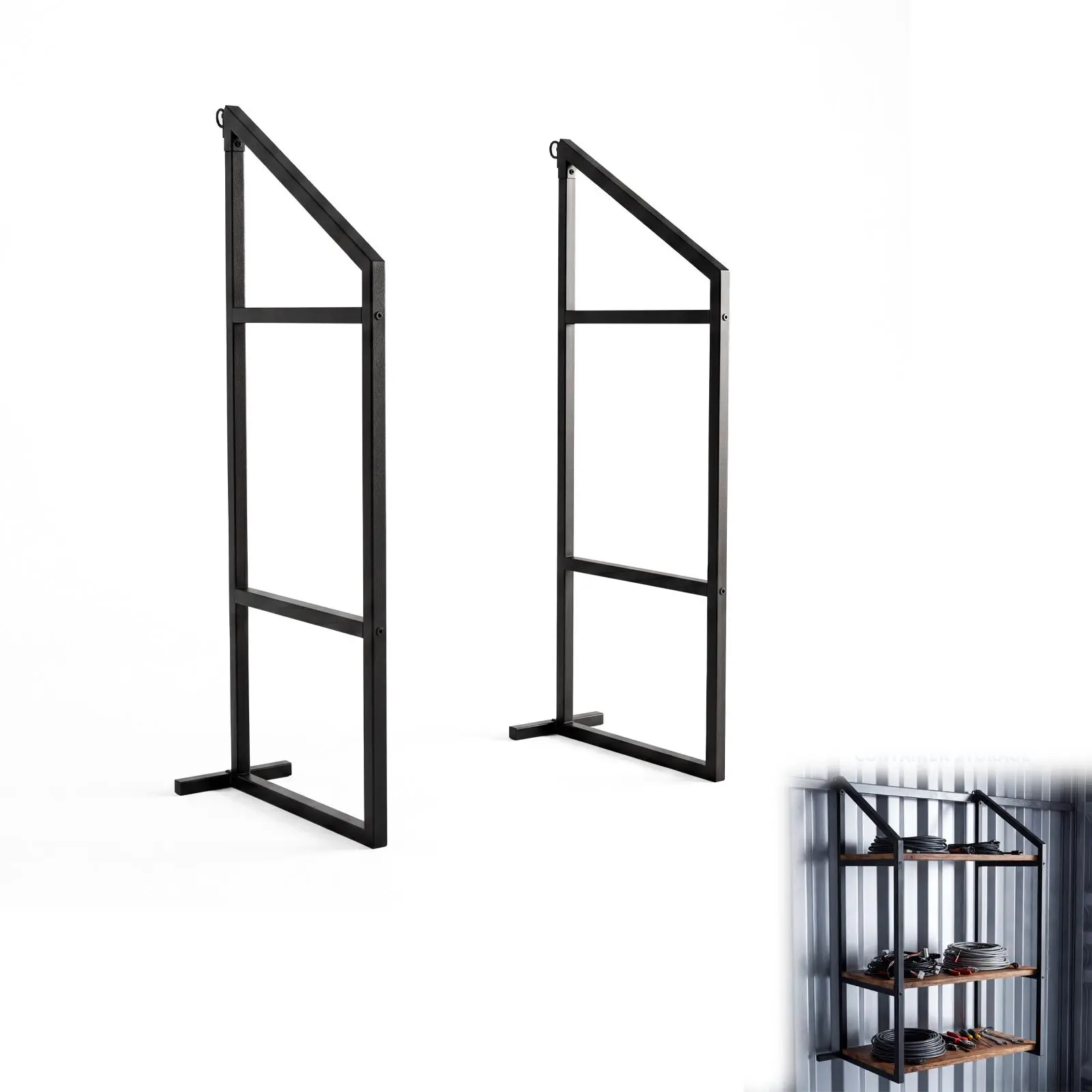 Gaomon 2-Pack Heavy-Duty Wall Mount Shelf Brackets for Shipping Containers & Garages, Extra-Long 52 in Steel Support Brackets, Wall Mounted Storage Shelving