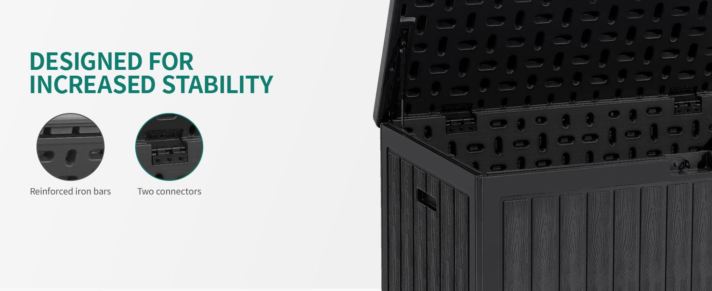 Yitahome 90 Gallon Resin Outdoor Storage Box, XXL Double-Wall Waterproof Deck Box, Doubles as Table or Seating, with 450 lbs Capacity, Lockable