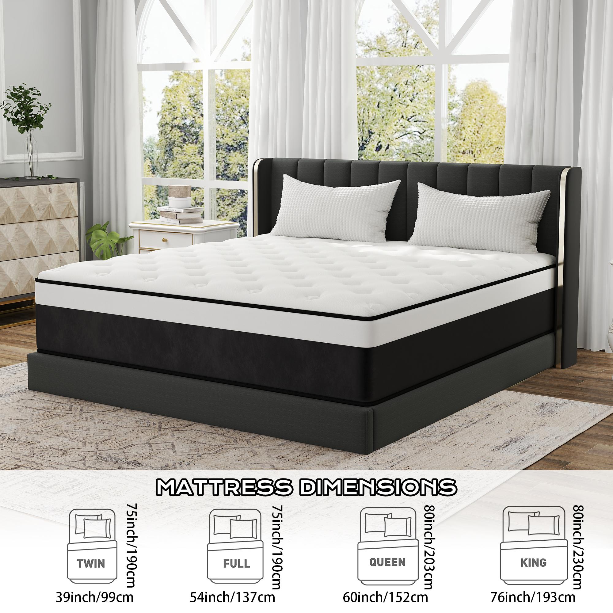 BOMASS 10" 12" 14" Mattress Twin Full Queen King Size-Memory Foam Hybrid Pocket Spring Medium Firm Mattresses Bed in A Box BOMASS 10" 12" 14" Mattress Twin Full Queen King Size-Memory Foam Hybrid Pocket Spring Medium Firm Mattresses Bed in A Box