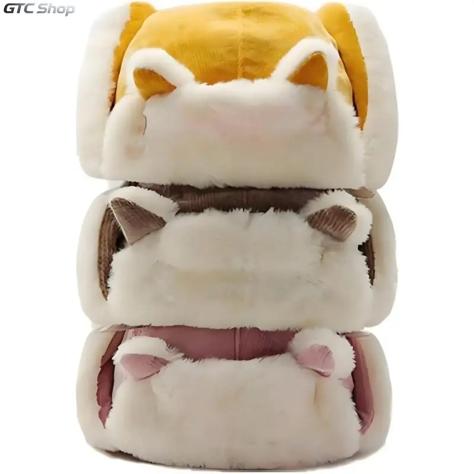 Winter Cat Ear Trapper Ushanka Hats - Stretchy Knitted Thermal Acrylic Cute Fluffy Pink Colorful Furry Hat with Fleece Earflaps, Assorted Colors for Cold Weather Outdoor Activities, Cute Fluffy Hats