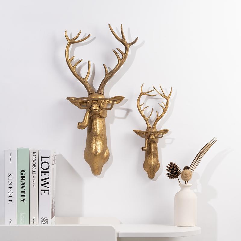 Animal Head Wall Decor, 1 Count Creative Animal Head Wall Mounted Decor, Resin Animal Head Wall Hanging Decor for Home Living Room Bedroom, Wall Hanging Ornament