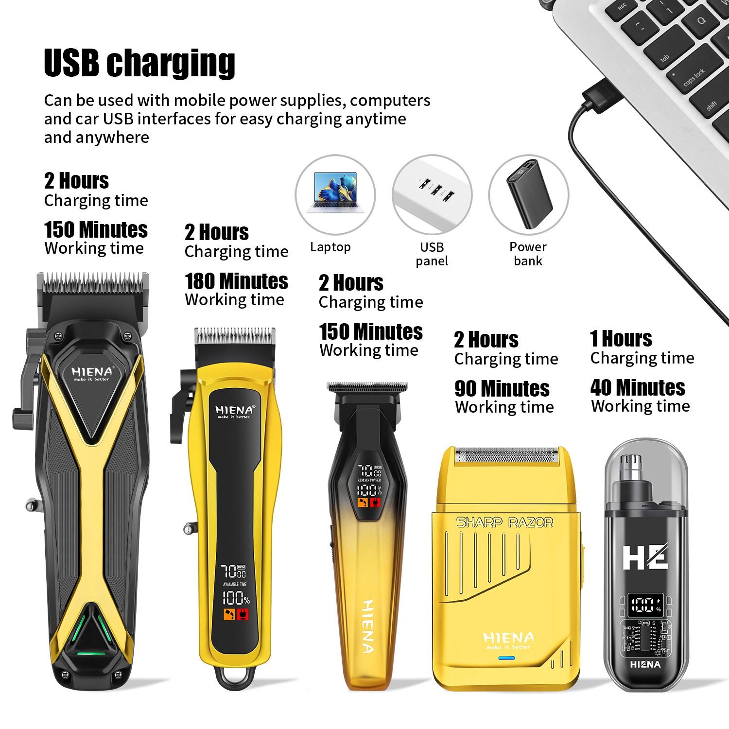 5-piece electric barber beauty combination men's professional hair clipper cordless hair clipper rechargeable trimmer men's beard trimmer hair clipper and hair clipper kit Wireless Hair Cutter Hair Clippers Set