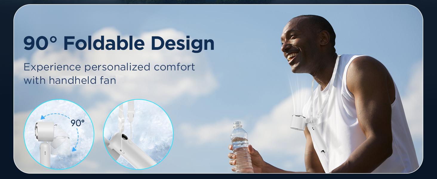 Portable Handheld Turbo Fan, 3 Gear Wind, Battery Operated, Up to 18 Working Hours, 3 IN 1 Hand Fan with Air Turbo Tech Cooling Fan for Outdoor Activities, Travel, Working,fathersdaygifts