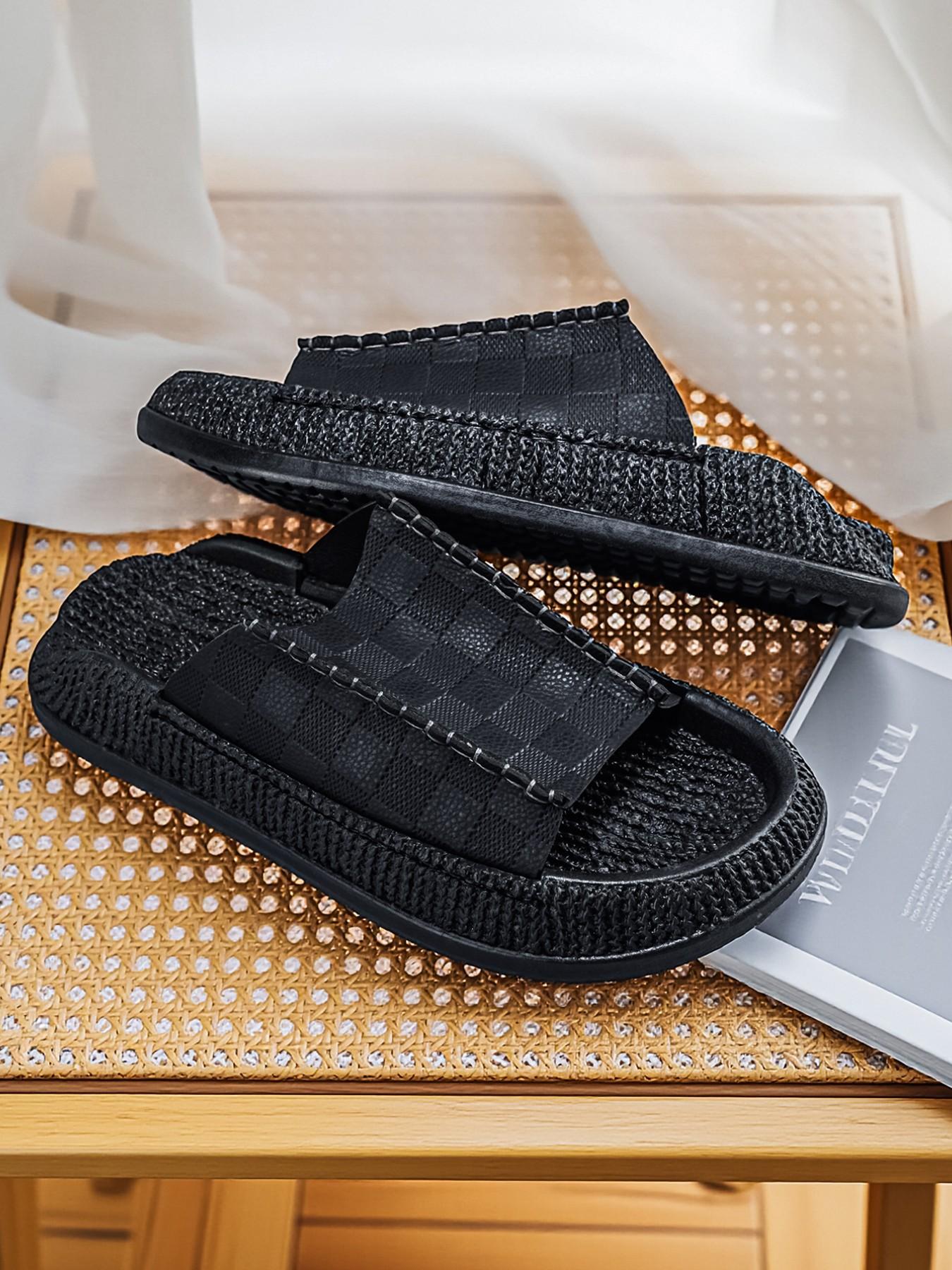 Summer Men's Sandals, Versatile Casual Slip-Ons, Soft Rubber Sole, Round Toe Design, Ideal for Beach & Driving, All-Season Comfort