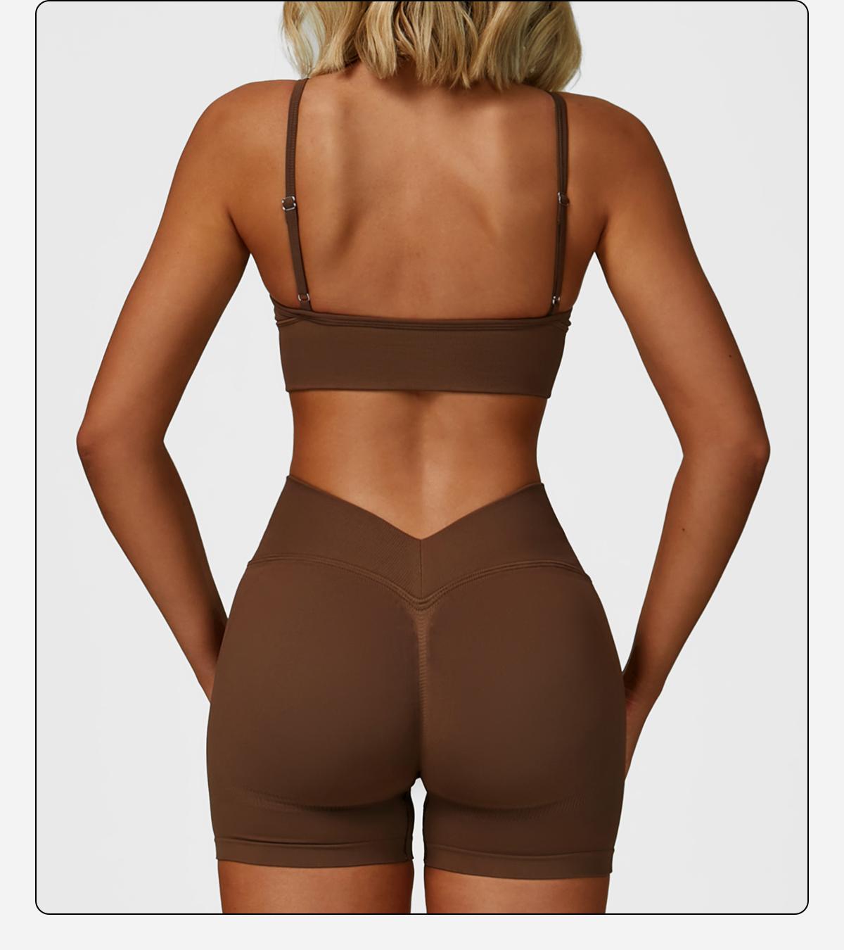 Women's 2 Piece Seamless Yoga Workout Set High Waisted Shorts Sports Bra for Exercise Athletic Breathable Lightweight Compression Activewear Pilates Gym Outfit with Hollow Square Back and Curved Rear Hip SpringStatements