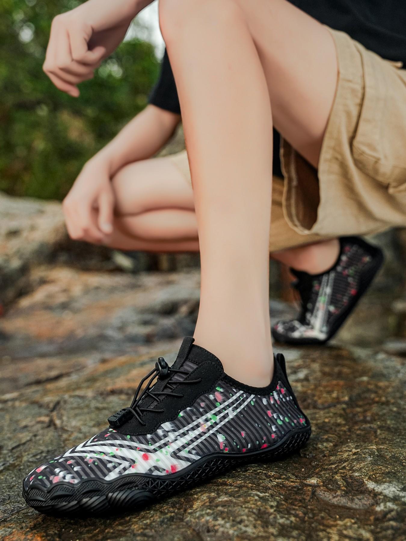 Trendy Printed Beach Shoes, Couple Quick-Dry Breathable Hiking Shoes, Soft Sole Anti-Slip Durable Water Shoes, Surfing Snorkeling Versatile Shoes