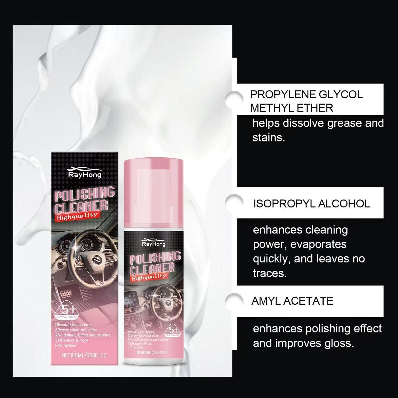 Rayhong Car Interior Polish, Leather Care Cleaner, Maintenance & Cleaning Agent, Automotive Interior Polishing Solution, Durable Protection