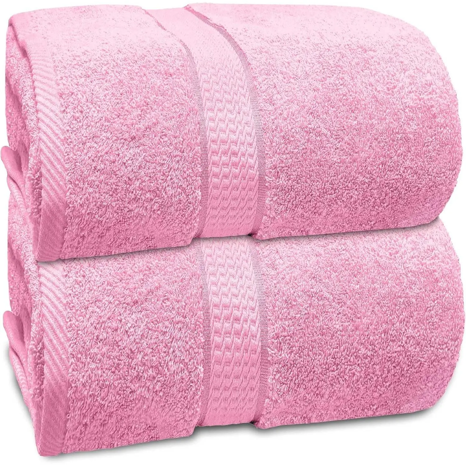 Pink Bath Sheets Extra Large (35x70 Inches), 100% Ring-Spun Cotton, 600 GSM - Super Soft, Highly Absorbent, Premium Hotel Quality Bath Towels Set of 2