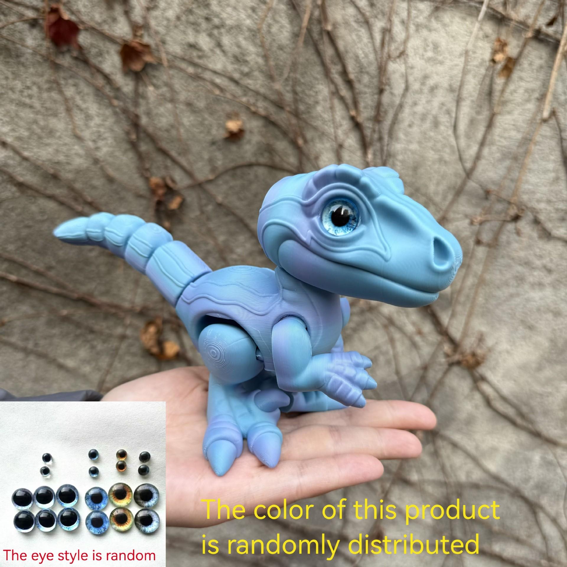 3D Printed Small Colorful Dragon Jointed Figure with Realistic Eyes, Artisanal Ornament, Collectible Doll, Decorative Craft