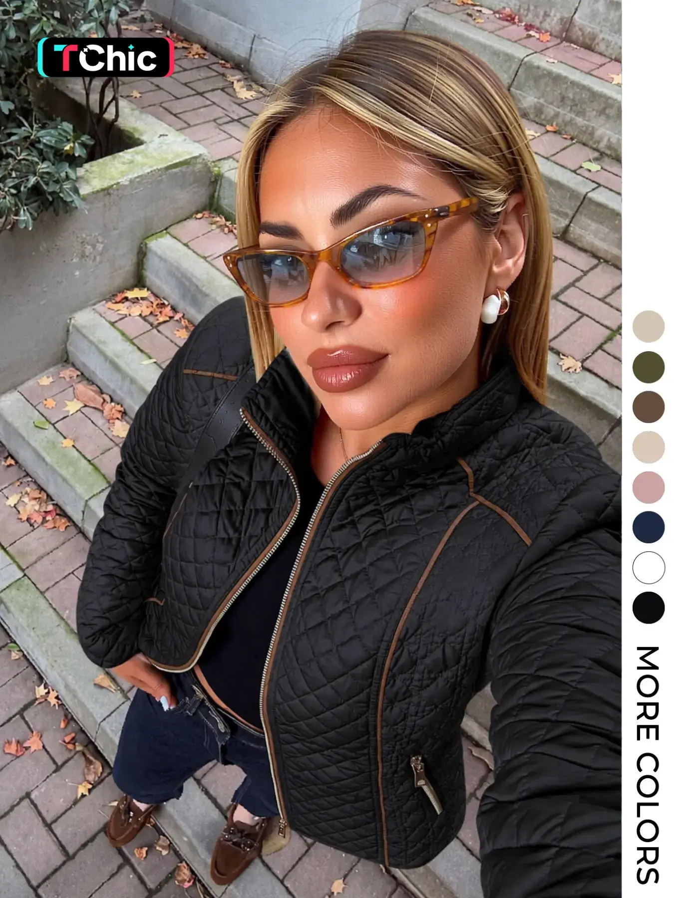 Women's Fall & Winter puffer jacket Casual Lightweight Warm Coat with Pockets, Fitted Commuter Daily Wear, Plain Design