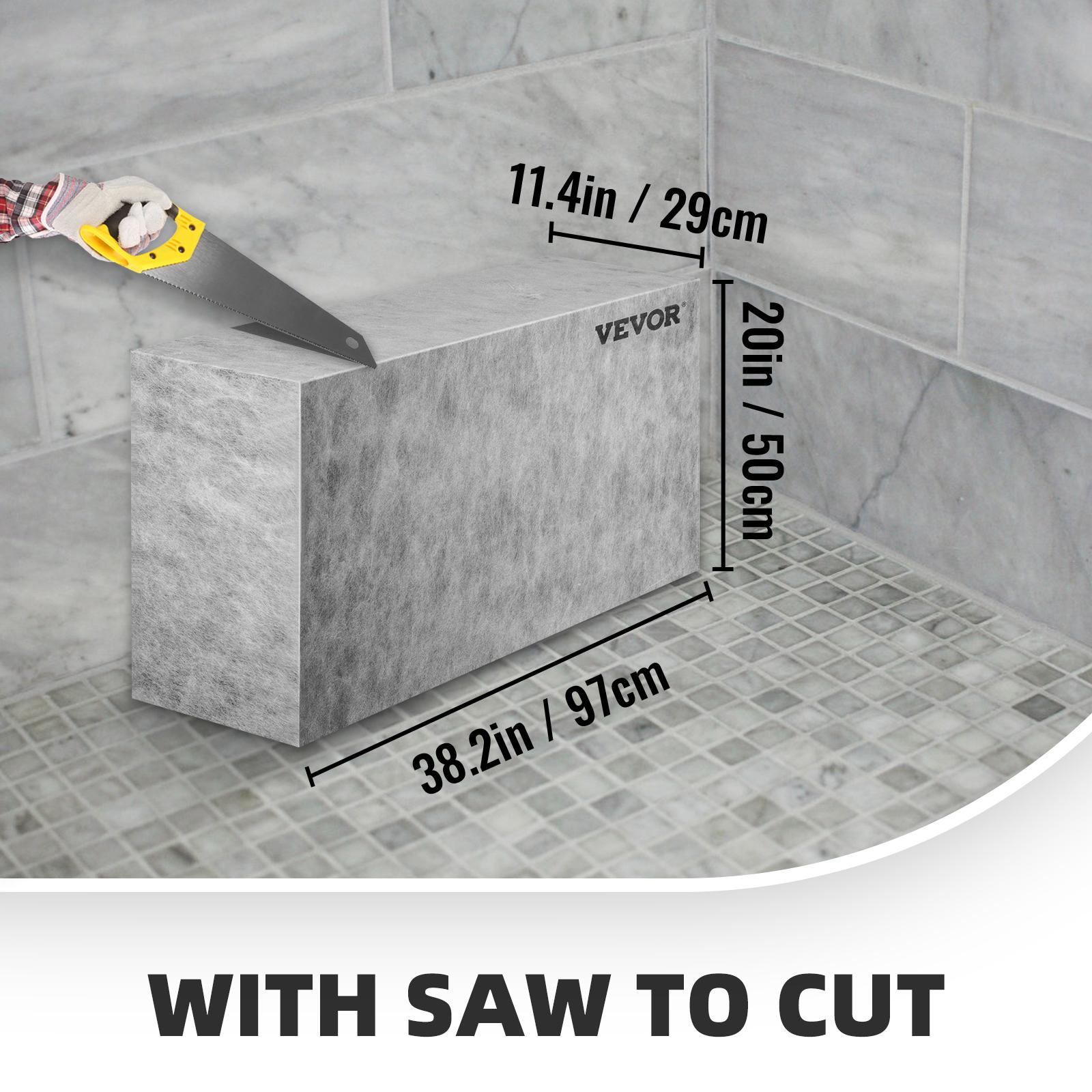 VEVOR Board Shower Bench Rectangle Bench Ready to TileWaterproof 38.2x11.4x20