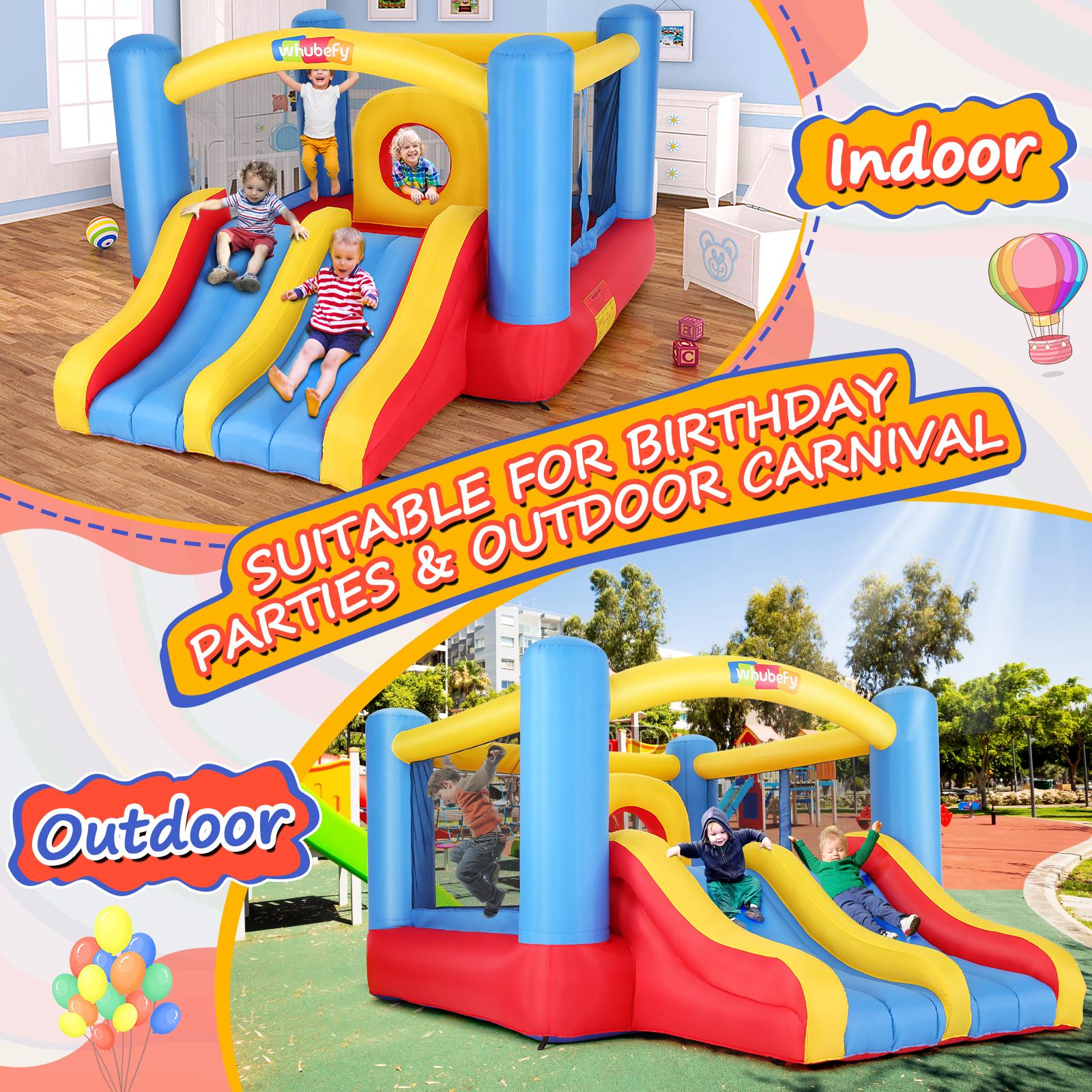 AKEYDIY Inflatable Bounce House for Kids 4-12, 12.6FTx9FT Huge Bouncy Castle with Elevated Double Racing Slides Obstacle, Large Bouncing Area, Indoor&Outdoor Blow up Bouncy Castle Jump Park for Family Backyard Fun, Christmas Gifts