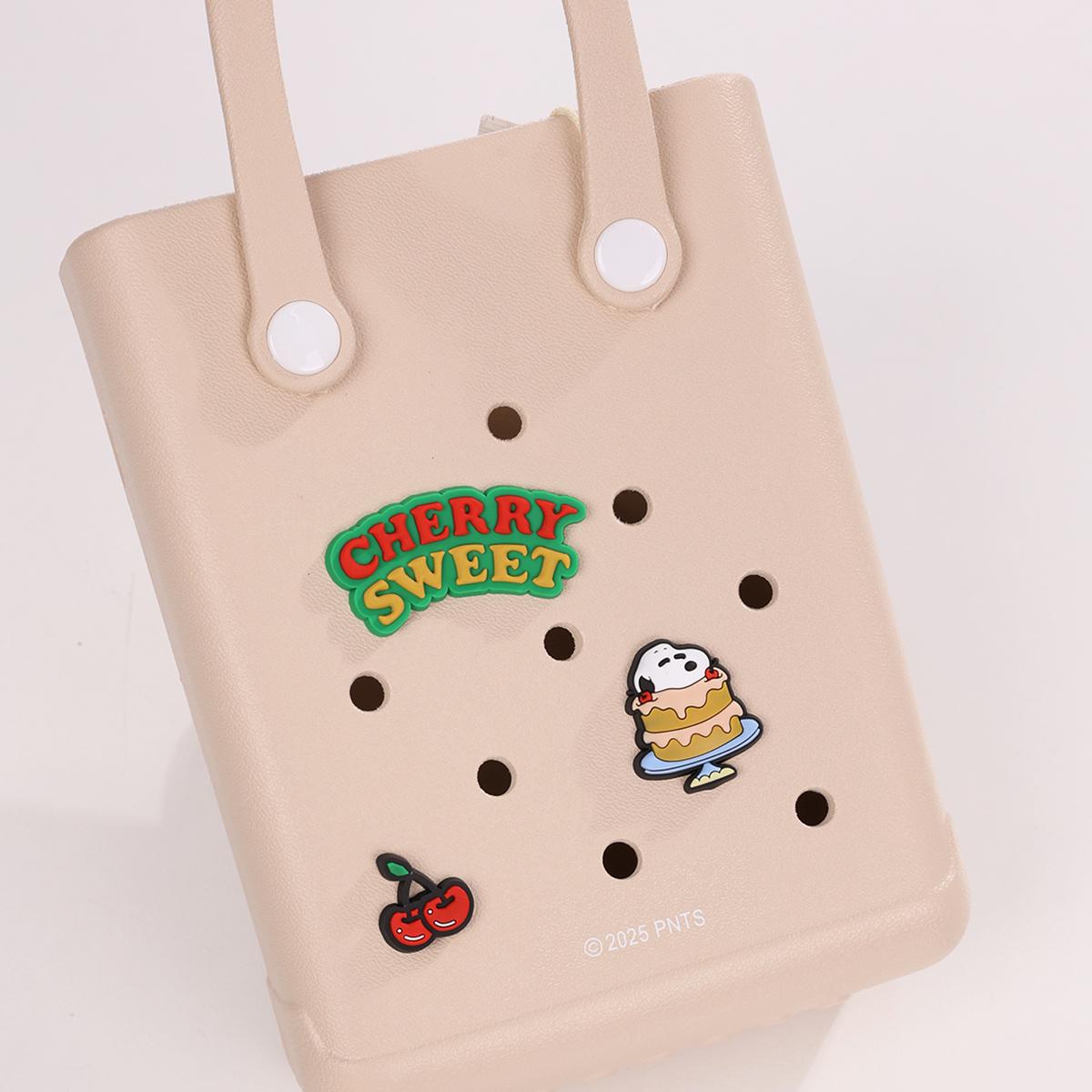 Snoopy Collection Holes Small Handheld Bag - Lightweight for Women, Cartoon Collab, Casual Outings, Easter Basket,Durable Lunch Bag for Girls with Cute Cartoon Collab Design,Hole Bags with a Hole Diameter of 1 cm
