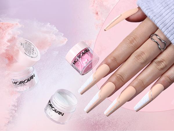 【Fall Deals】Morovan Whimsy Acrylic Nail Kit with Drill - Whimsy Series Acrylic Nail Kit with Everything for Beginners Glitter Acrylic Powder for Nail Extension DIY Complete Starter Set