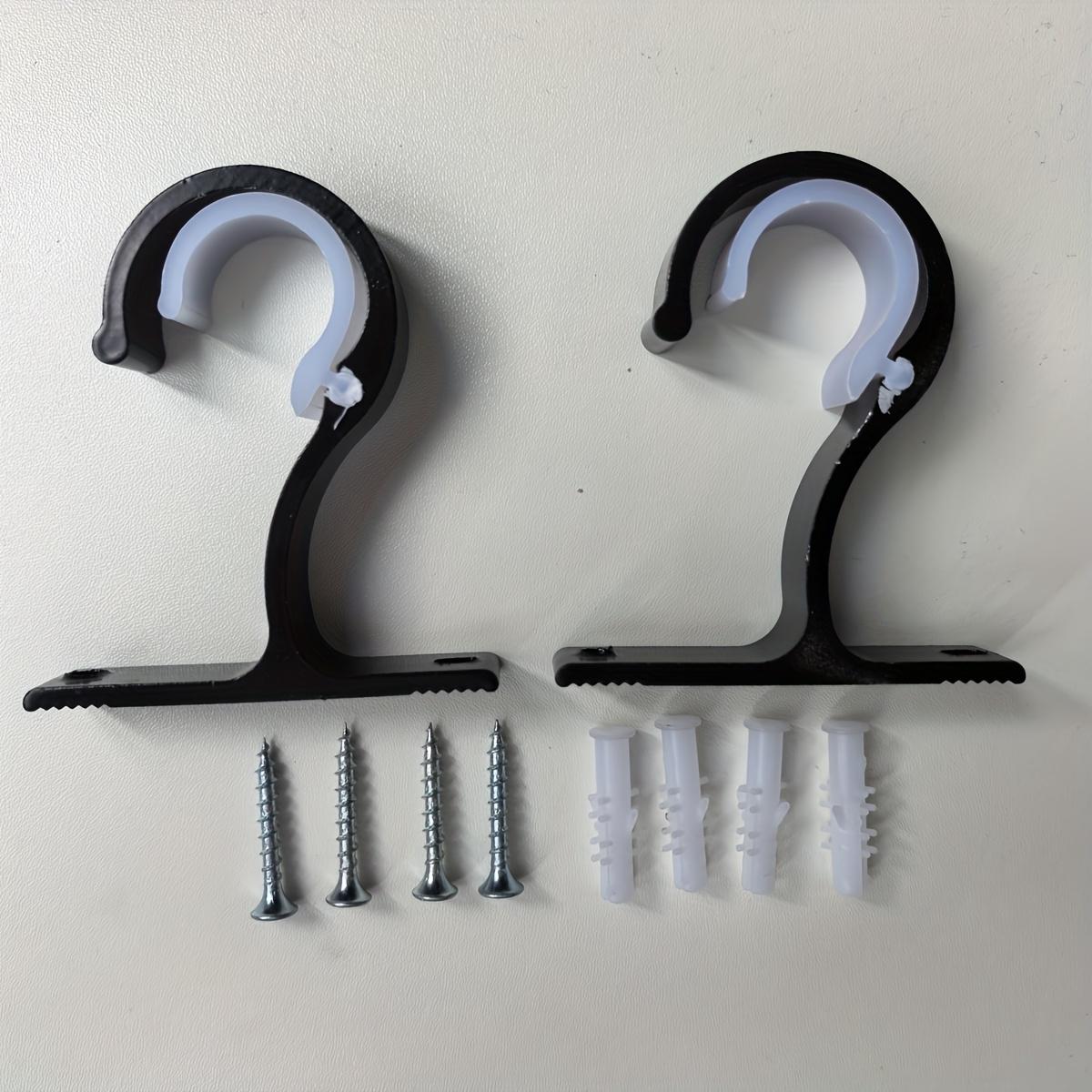 2pcs curtain rod hook brackets, can support wall-mounted shower curtains, used for hanging curtains, clothes rods, and shower rods