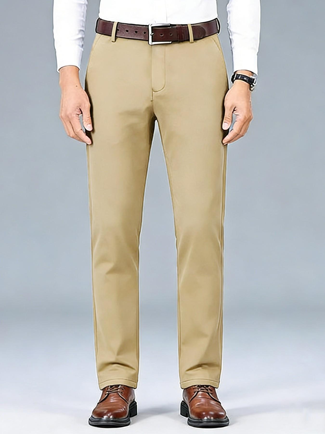 4-Pack Men's Business Casual Pants, High Elasticity Stretch Comfortable Fabric, Wrinkle-Resistant Easy Care, Slim Fit Straight Leg, All Seasons
