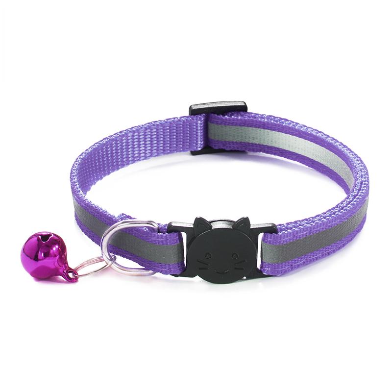 Cost-Effective Adjustable Snap-On Cat Collar With Bells Reflective Sturdy Nylon Collar For Kittens Cat Pet Supplies Cat Necklace