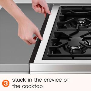 Stainless Steel Stove Gap Covers,Stove Gap Filler, [SUPAFA]Range Trim Kit, Stove Gap Guards, Heat Resistant and Easy to Clean, Easy retractable Length 13.8" to 27.5", Width 0.79"(2PCS)