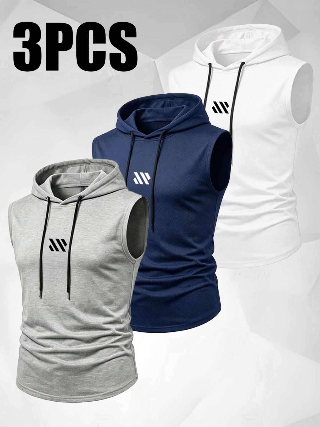 Men's Summer Lightweight Sport Running Fitness Sleeveless Vest, Fashion Casual Outdoor Hooded Top, Breathable and Comfortable Design, Workout Sports Vest