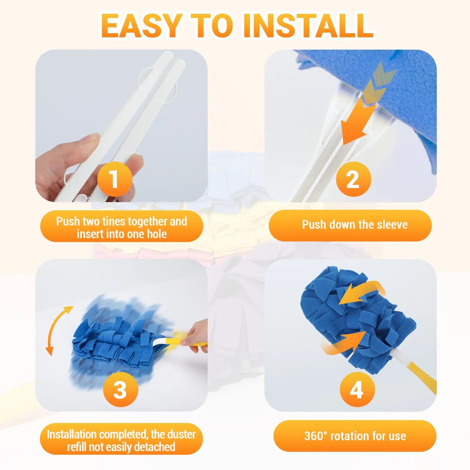 ✨Fast Dust Pickup Refills｜360° Microfiber Duster Heads for Home, Blinds, Fans, Furniture & Daily Cleaning, Duster Replacement Head