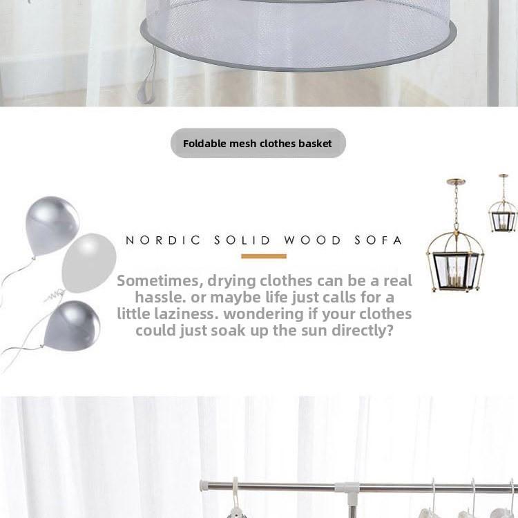 2-Tier Foldable Clothes Drying Rack Net, Household Mesh Laundry Basket for Drying Underwear, Socks & Sweaters, Anti-Deformation Hanging Drying Tray, Portable Space-Saving Laundry Dryer for Home Use