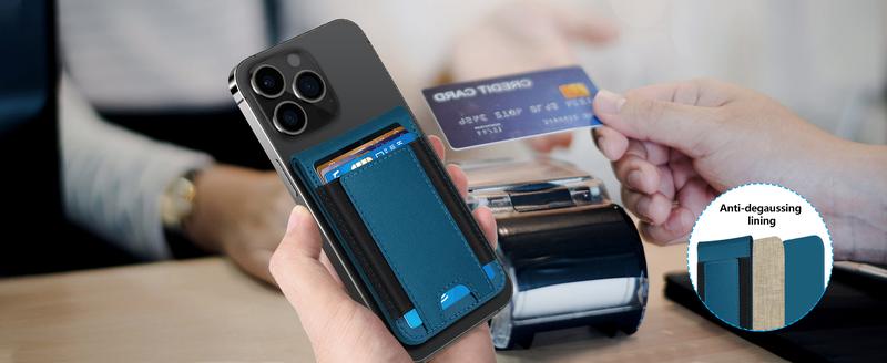 for 3-in-1 Magsafe Wallet, Works with Find My, Upgrade with Phone Wallet and Adjustable Stand, 3 Card Slots, Magnetic Wallet for Phone 16 15/14/13/12 promax plus Series, Fit 8 Cards, RFID Blocking, Blue