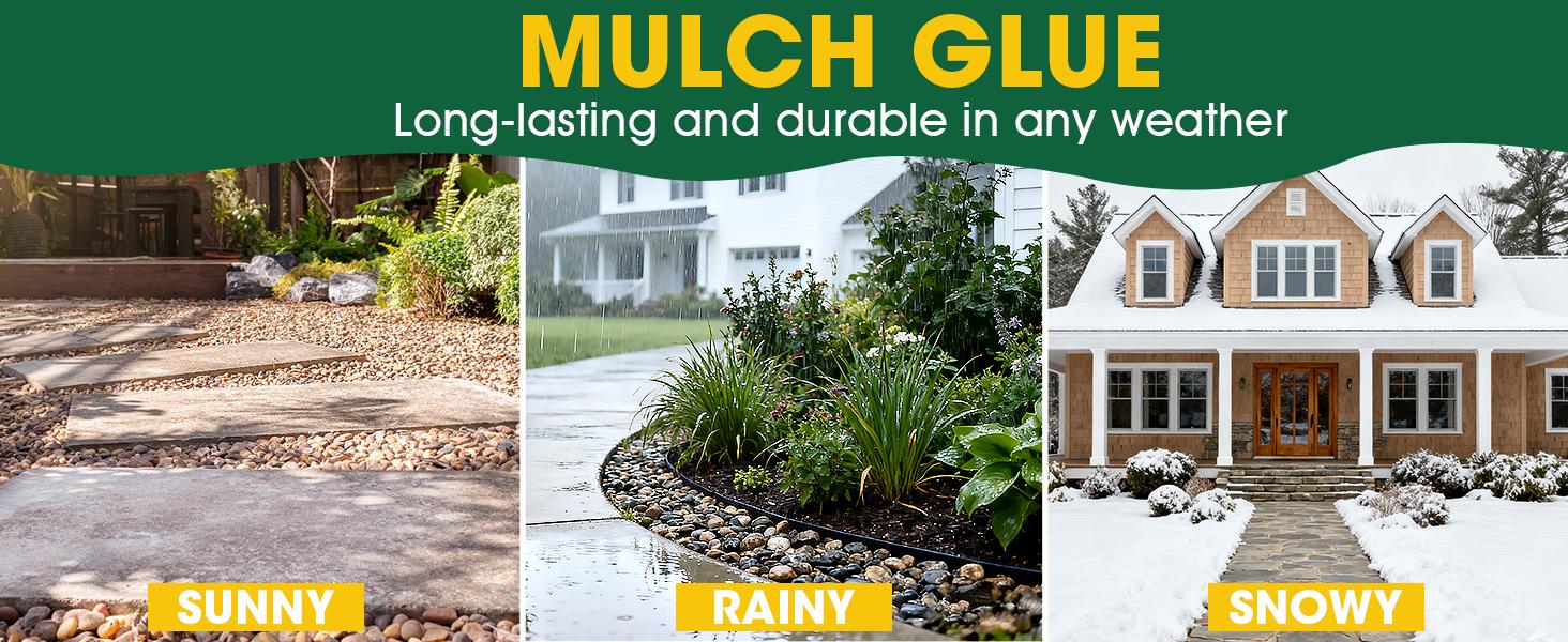166 fl oz Ready-to-Use Landscaping Rock Glue for DIY Users, Long-Lasting Mulch Bond Binder for Pea Gravel, Pebble, Pine Straw, Multiple Surfaces Landscape Edging