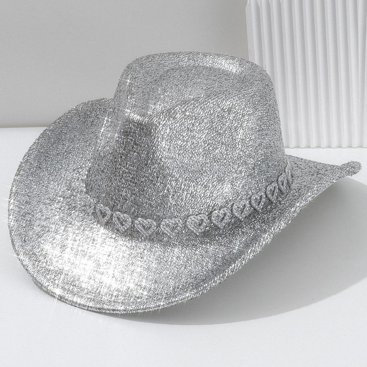 Y2K Sweet Cool Spice Girl Wind Pink Glitter Love Rhinestone Cowboy Hat Music Festival Birthday Party Concave Styling ArtifactSpeedy Smarts