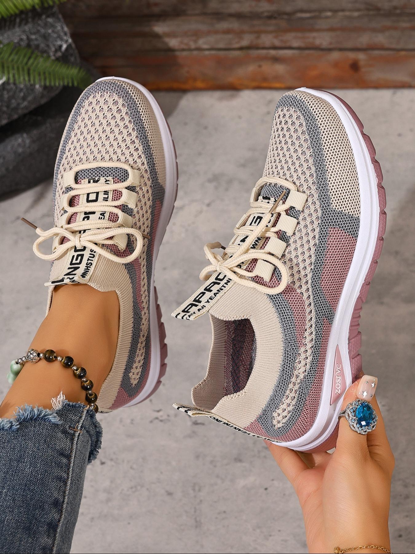 Women's Casual Sports Shoes, Large Size New Lightweight Soft Sole, Outdoor Comfort Anti-Slip Walking Shoes, Daily Lace-Up Low Top Running Shoes