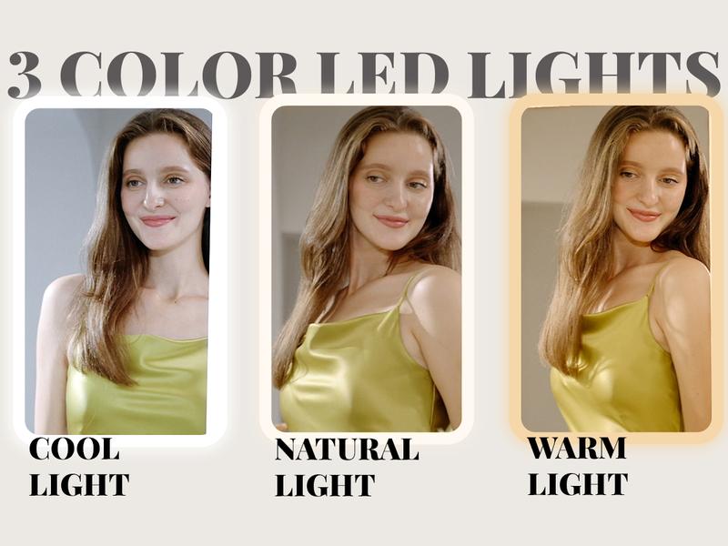 【Valentine's Day gift】Standing Rotable Mirror Cabinet, full-length mirror, adjustable lighting make up mirror, armoire, space-saving, large storage space, perfect gift idea White Decor