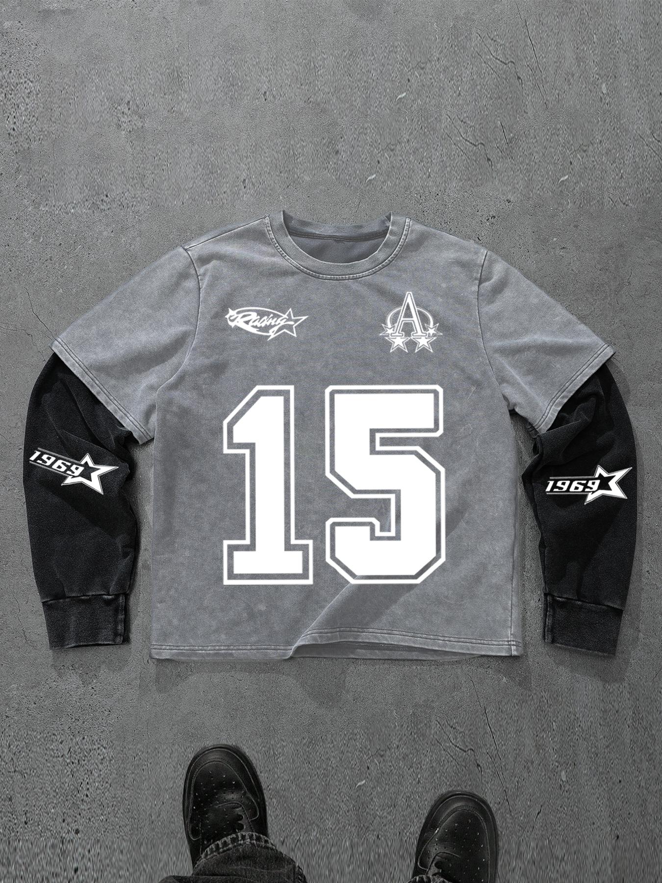 Unisex Fall Winter Patchwork Fitted Short Sleeve T-Shirt, Street Style Y2K Fashion, Perfect for Casual