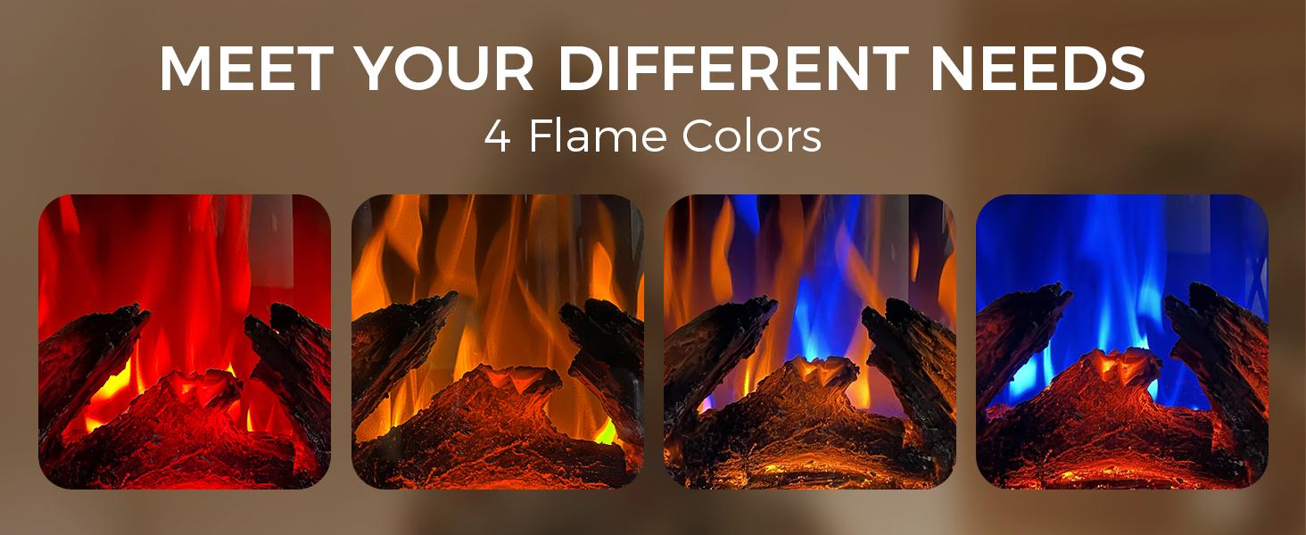 COWSAR Electric Fireplaces, 1500W Infrared Electric Stove Heater, Efficient Heating, 3D Realistic Flame, Remote Control, 8H Timer, Freestanding Stove for Living Room Bedroom Indoor Use, 5100 BTU