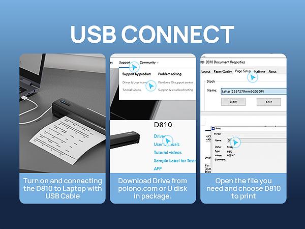 D810 Inkless Portable Printer – Wireless Bluetooth Thermal Printer for Travel, Compatible with iOS, Android,Supports 8.5"x11" US Letter, No Ink Needed, For Home & Office, TikTokShopBlackFriday