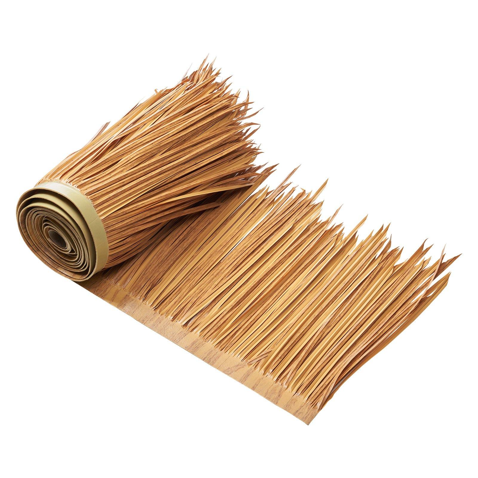 VEVOR PE Artificial Thatch Grass Roof Roll, 1.6x16.4 Ft (197x19.7 In), Mexican-Tiki Hawaiian Style, Waterproof, Fire-Resistant, 7.28 lbs, Patio/Pool Outdoor/Indoor Decor for Tiki Bar Hut Skirt, DIY Accent