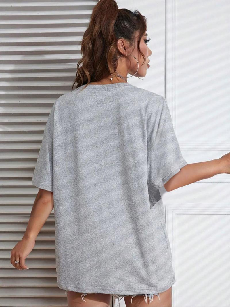 Women's " Baking Because Murder Is Wrong" Slogan Print Round Neck Tee, Back To School Outfits, Fashion Casual Letter Print Half Sleeve T-shirt for Daily Holiday Outdoor Wear, Graphic Tees, Ladies Clothes for Fall, Clothes for Women, Womenswear, Tshirts