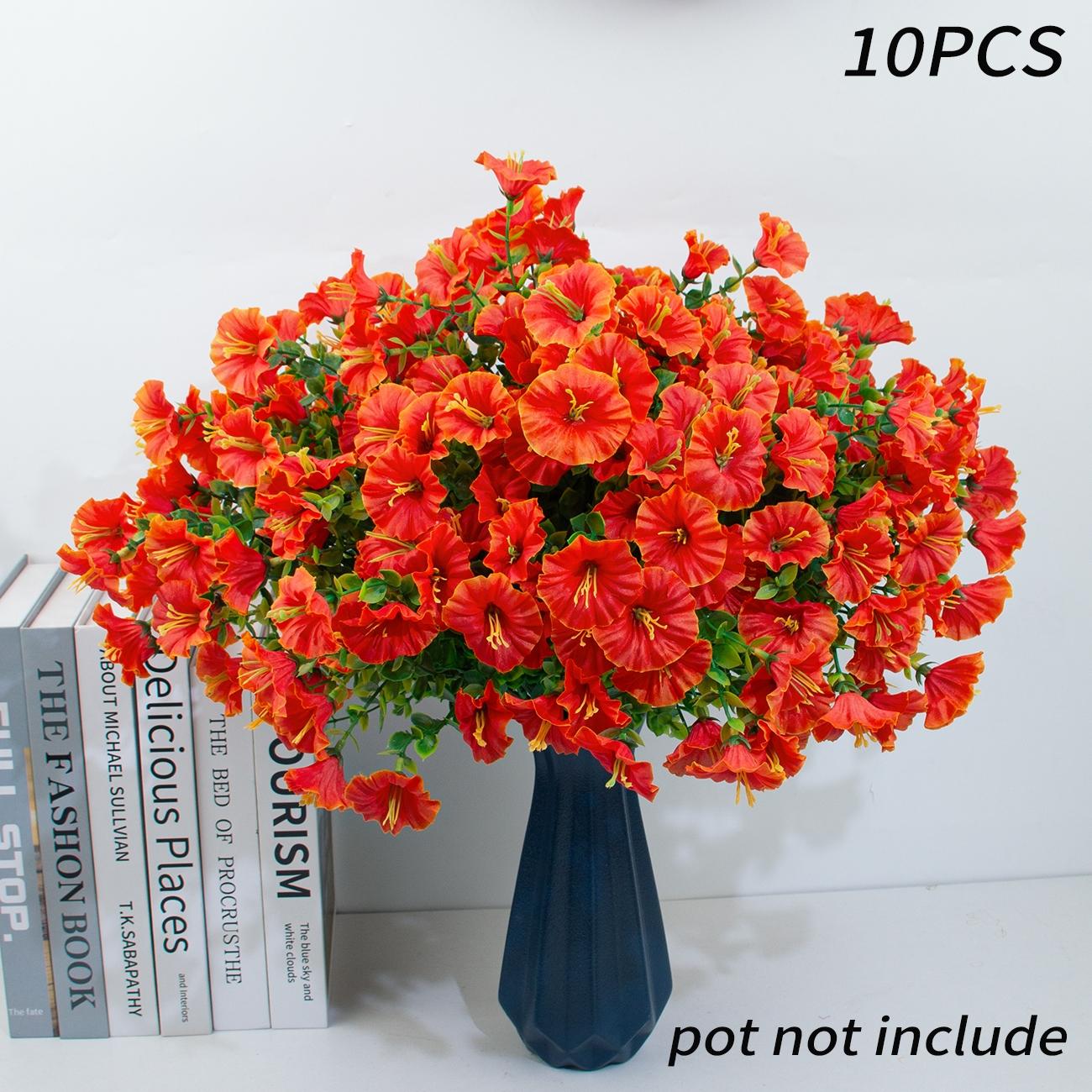 Artificial Potted Plant, 10pcs Faux Flower with UV Protective Function, Decorative Flower for Outdoor Home Flowerpot Porch Terrace Decoration #GLOBAL PICKS