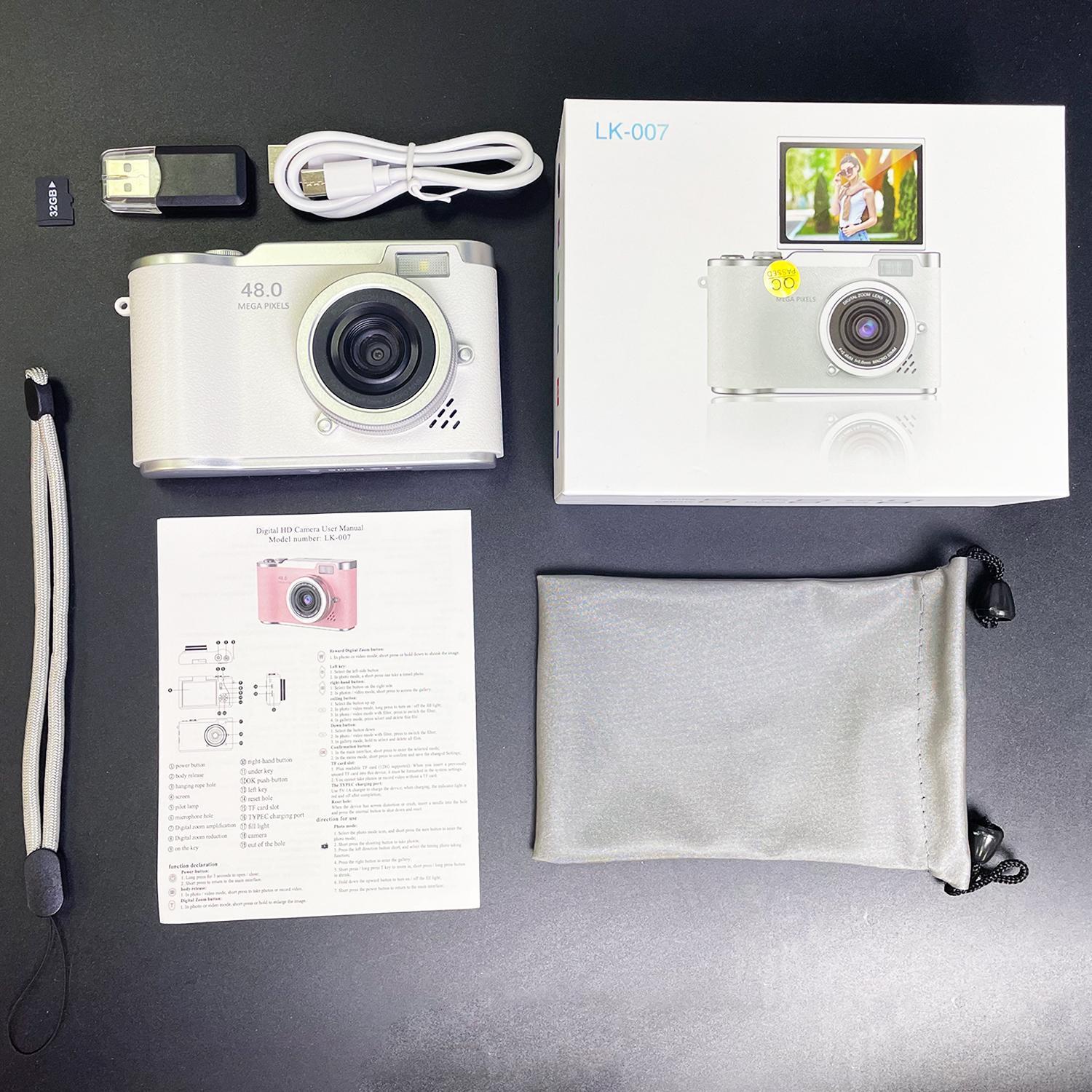 Foldable Screen Student Camera, Vintage Style Ccd Card Camera, Entry-Level Digital Camera, Beginner Digital Camera, 1080P HD Game & Filter Function Mini Camera, Rechargeable Camera