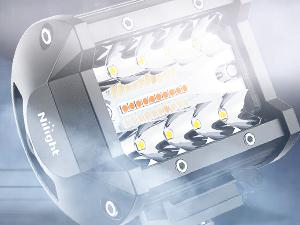 Nilight 2PCS 4Inch 60W LED Pods Spot Flood Amber White Light Bar Strobe 6 Modes Memory Function Off-Road Truck Car ATV SUV Cabin Boat with 16AWG Wiring Harness Kit-2 Lead light bar Triple Row  dealsforyoudays