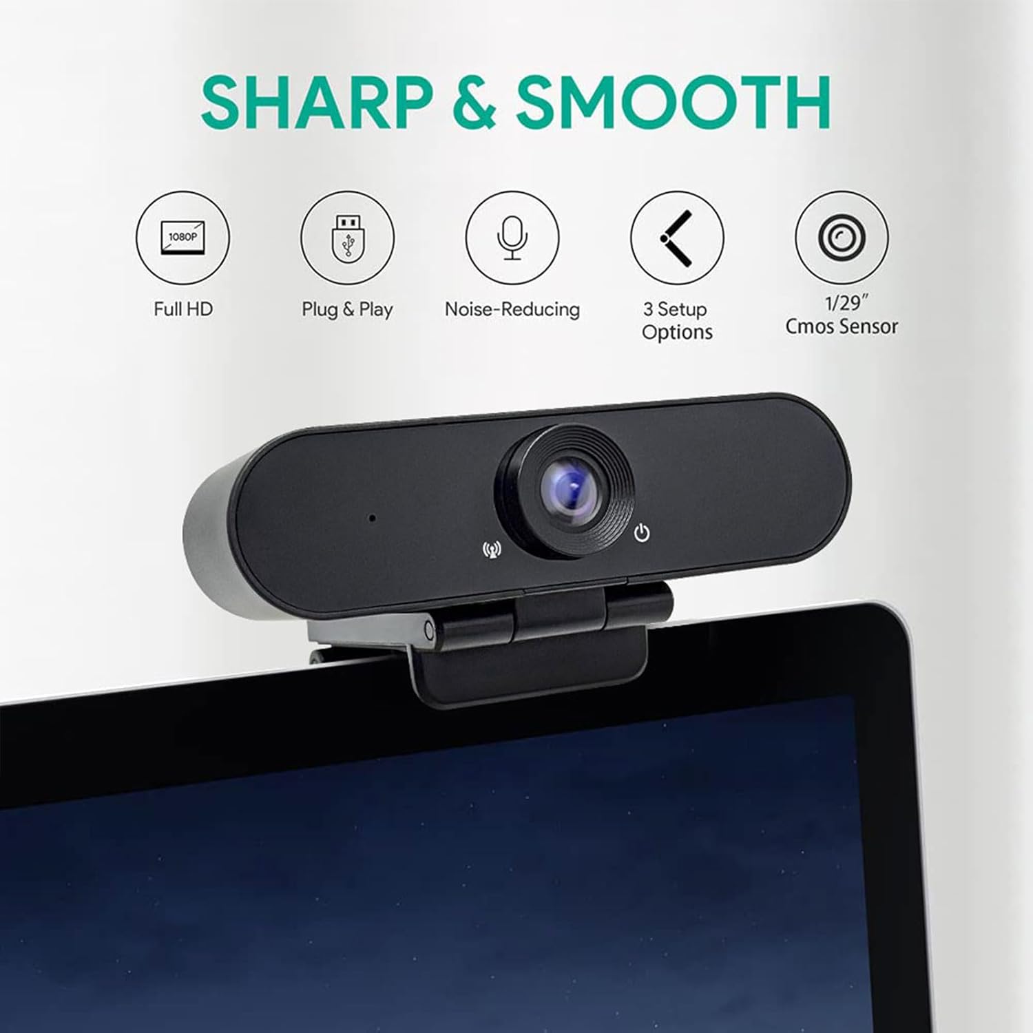 1080p Webcam with Dual Stereo Microphones & Cover, USB Desktop Web Camera with Auto Light Correction for Video Conferences, Compatible with Windows & , PC & Laptop 1080p Webcam with Dual Stereo Microphones & Cover, USB Desktop Web Camera with Auto Light Correction for Video Conferences, Compatible with Windows & , PC & Laptop