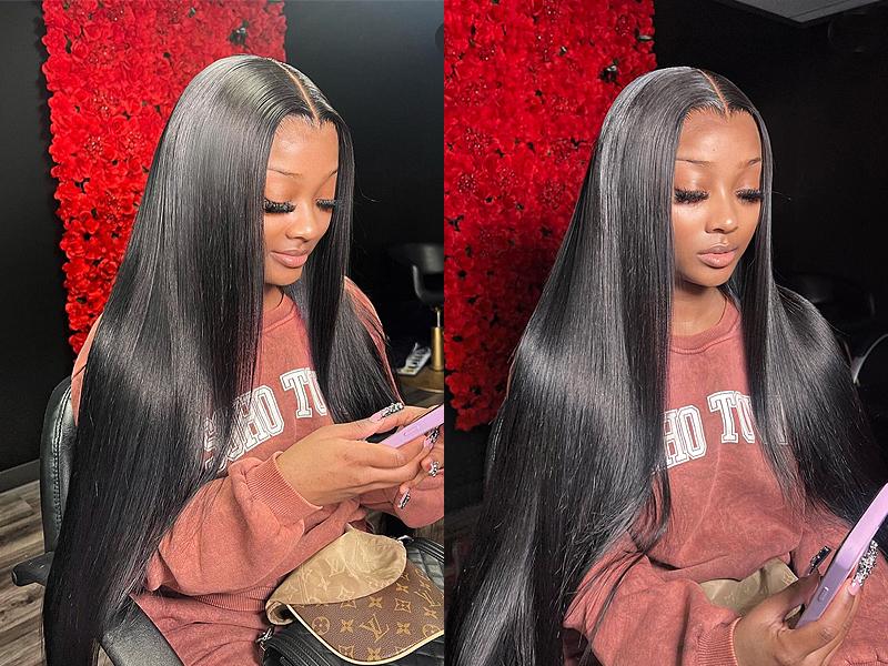 Lemoda 250% Density 13x6 Full Frontal Lace Wigs Human Hair HD Transparent Lace Wigs Human Hair 13x6 Full Wig Brazilian 12A Straight Wig Human Hair for Black Women 13x6 Frontal Wig Human Hair