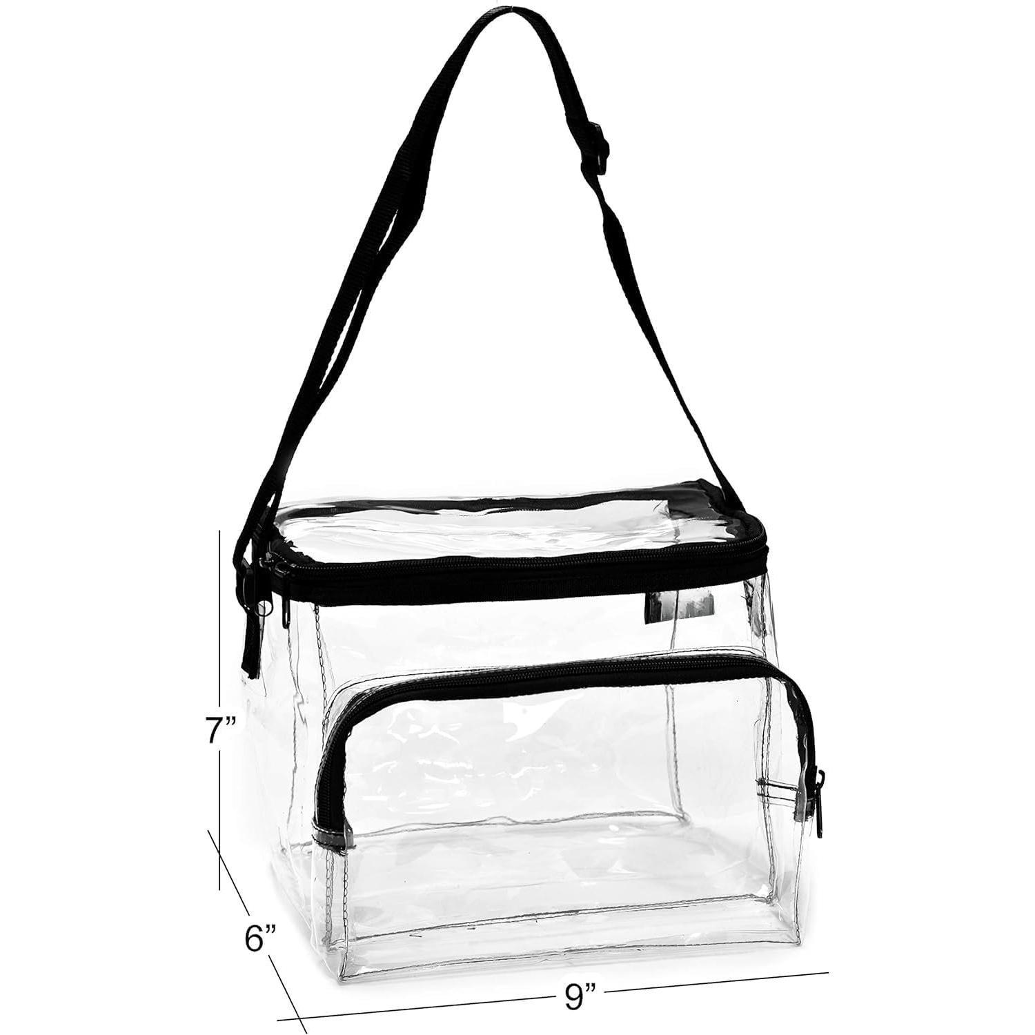 Clear Lunch Bag, Durable PVC Plastic See Through Lunch Bag with Adjustable  Strap Handle for Prison Correctional Officers, Work, Stadium Approved, Freezer Proof, (Medium)