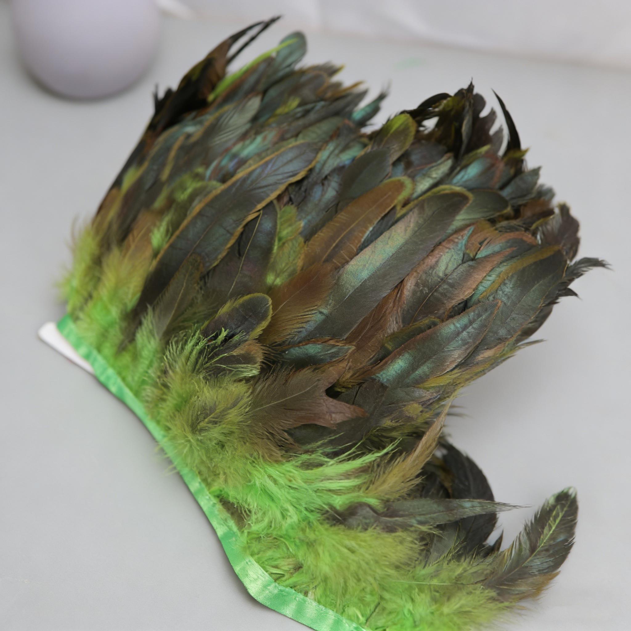1.05m Colorful Artificial Rooster Tail Feathers for Wedding Stage Decoration DIY Handmade Skirt Edge Clothing Accessories