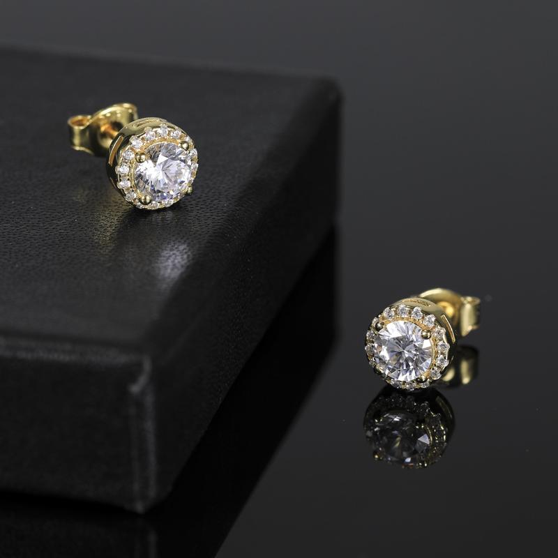 EAMTI 925 Sterling Silver Stud Earrings for Women Round Cut Cubic Zirconia CZ Stud Earrings Hypoallergenic