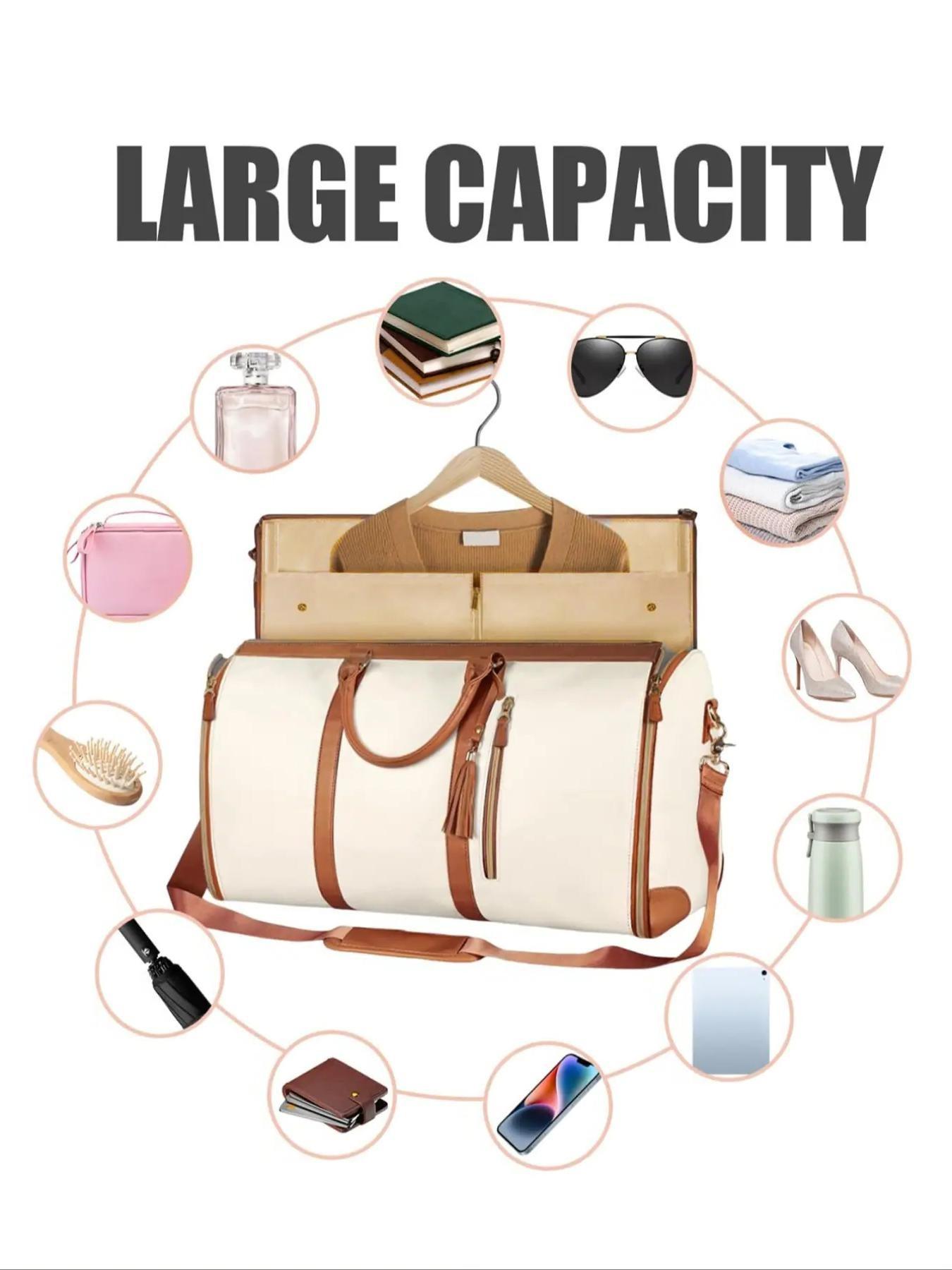 Multifunctional clothes-hanging travel storage bag, portable folding suit bag, large-capacity fashion, simplicity, leisure and joker handbag for business trip,  classic   suitable for business trip, Travel Duffle Bag, etc.