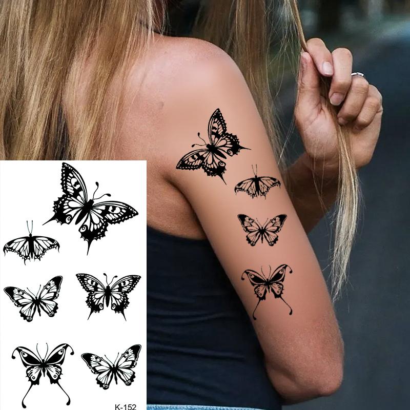 8 Pcs Waterproof Butterfly Floral Temporary Tattoo Stickers, Long ...