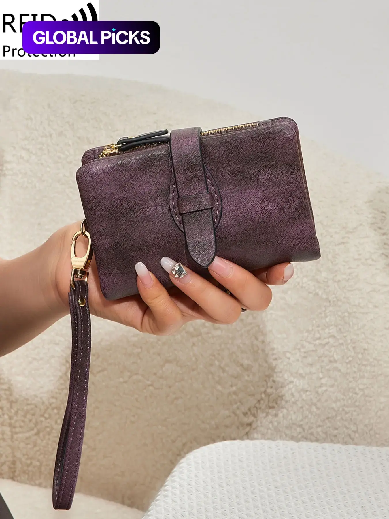 Women's Elegant Minimalist Short Wallet with Wristlet, Casual Versatile Zipper Card Slots Wallet, Trendy Wallet for Daily Use