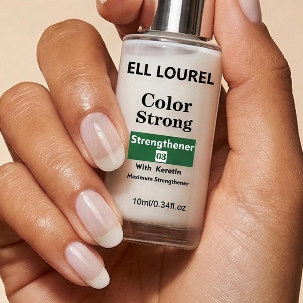 ELL LOUREL Gel Strong Nail Strengthener, 10ml Quick-Dry Nail Hardener & Repair Treatment, for Soft, Fragile & Brittle Nails, Strengthens Nail Beds, Prevents Brittle & Breaks with Long-Lasting Protection, Salon-Quality Finish, Daily Nail Care Serum Oil.