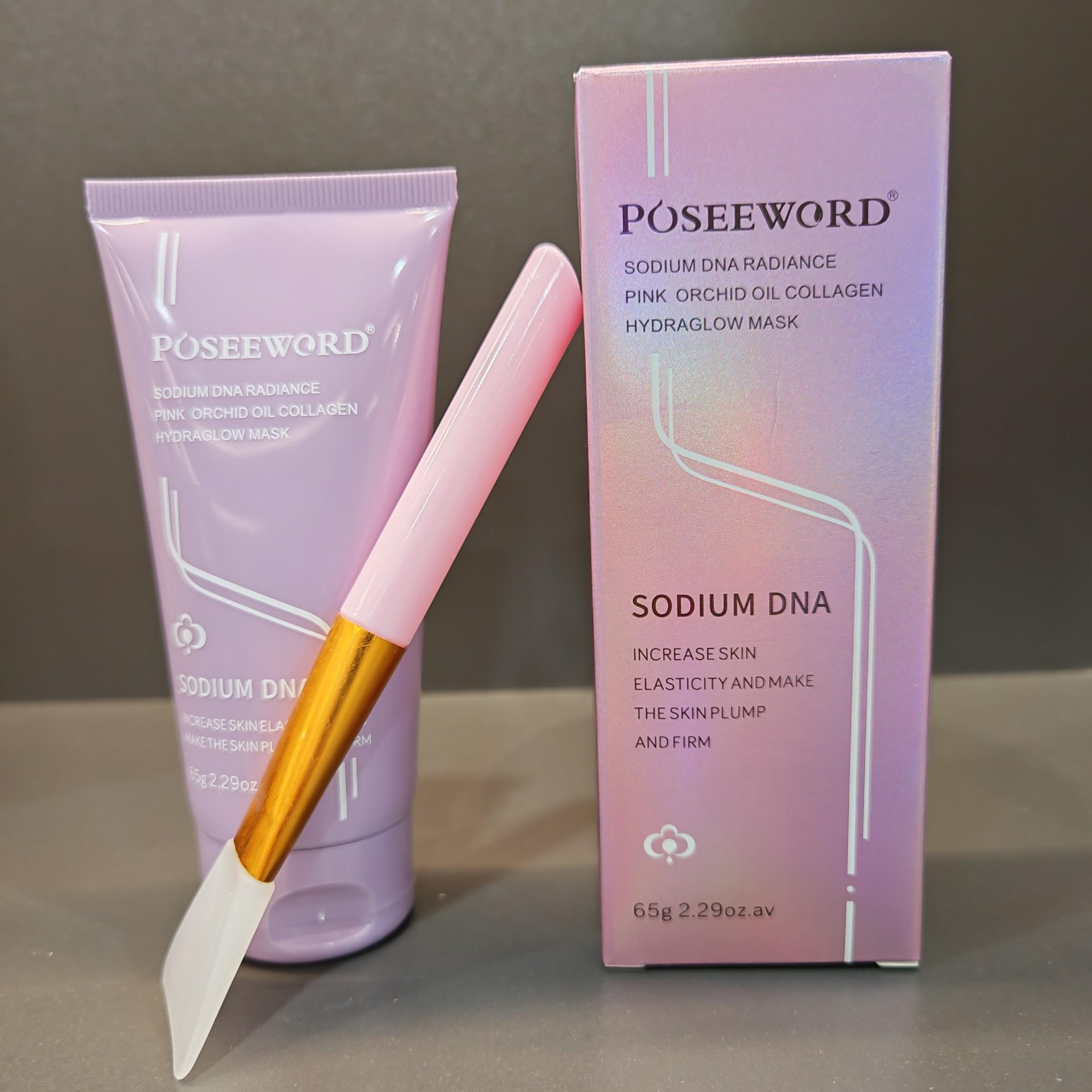 2 Pack Sodium Dna Radiance Orchid Oil Collagen Hydraglow Mask, Moisturizing Peel-Off Mask, Multi-Pack Liquid Form, No Allergen