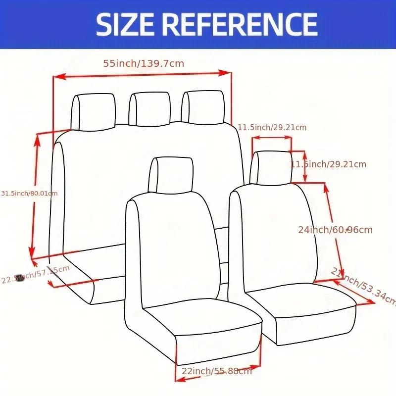 Universal Car Seat Covers Set PU Leather for 2/5 Seats, Full Protection for Car Front & Rear Seats, Waterproof & Anti-Scratch, Fit Most Cars SUVs Vans Trucks, Automotive Seat Protectors, Airbag Compatible, Car Interior Accessories